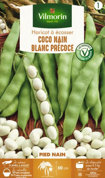 Légumes Secs - Haricot Nain à Ecosser Coco Blanc Précoce  - PACKAGING_RECTO